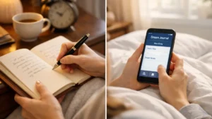 dziennik snów – zapis tradycyjny i w aplikacji (szybki zapis)